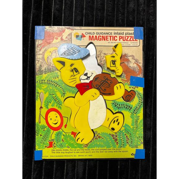 Lot of 2 Vintage 1964 Magnetic Puzzles "DONALD DUCK" #961 Hey Diddle Diddle - Picture 4 of 4